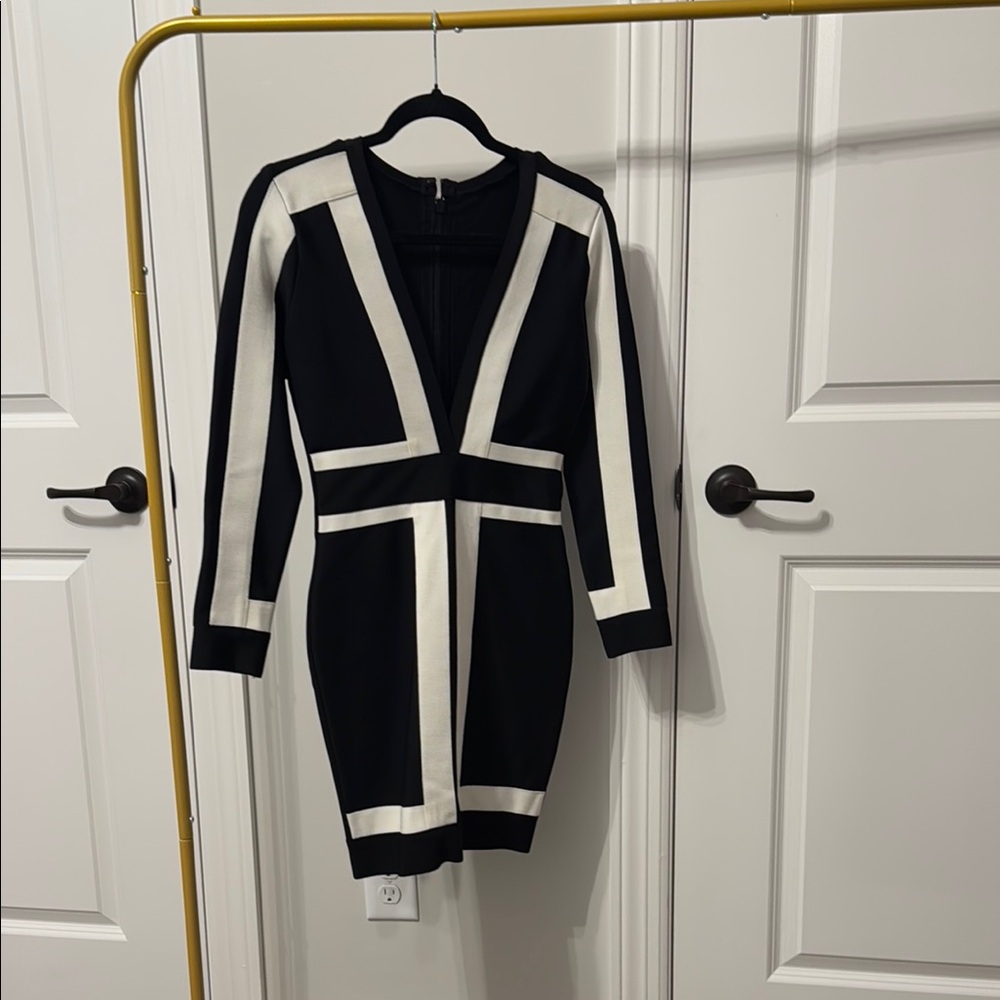 Elegant Black and White Women's Dress